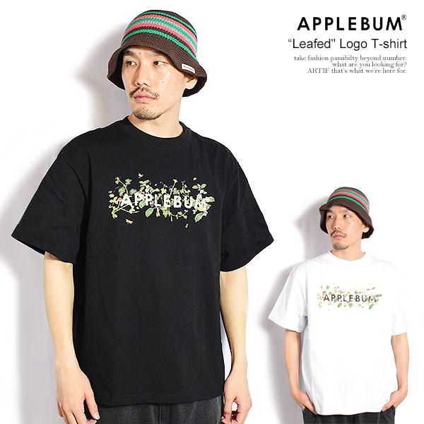 アップルバム Tシャツ APPLEBUM “Leafed" Logo T-shirt 12oz メン...