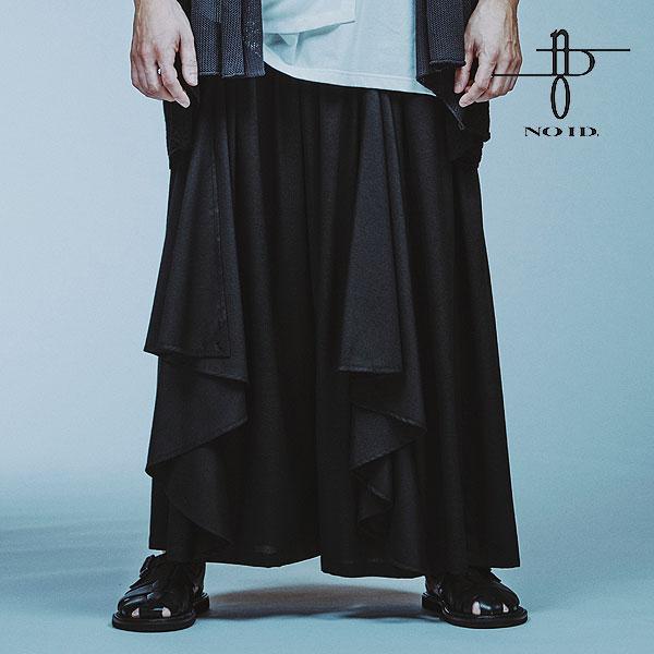 SALE セール ノーアイディー パンツ NO ID. BLACK ギャザーバギードレープトラウザー...