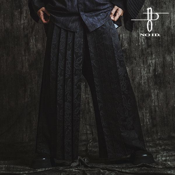 SALE セール ノーアイディー パンツ NO ID. BLACK ハカマプリーツトラウザーズ メン...