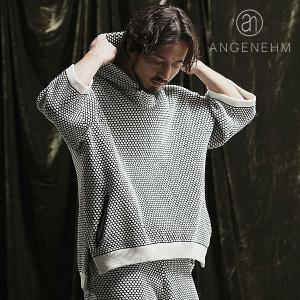 2024 春夏 先行予約 5月下旬〜6月上旬入荷予定 アンゲネーム パーカー ANGENEHM Uneven texture sweater short sleeve hoodie メンズ｜artif