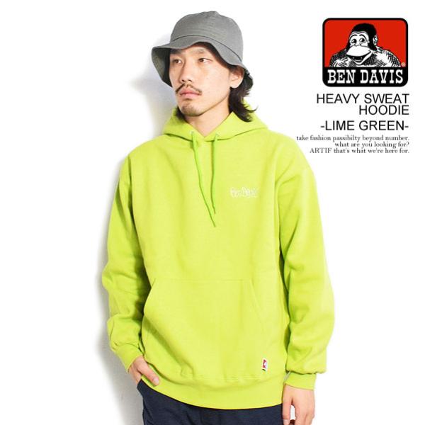 ベンデイビス パーカー BEN DAVIS HEAVY SWEAT HOODIE -LIME GRE...