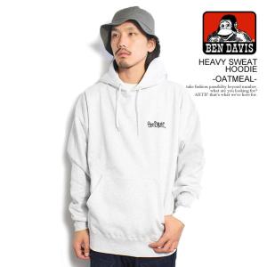 ベンデイビス パーカー BEN DAVIS HEAVY SWEAT HOODIE -OATMEAL- メンズ プルオーバー ヘビーウェイト 送料無料 ストリート｜artif