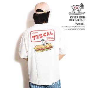 エンドレスサマー Tシャツ The Endless Summer TES DINER EMB BIG T-SHIRT -WHITE- メンズ 半袖 TES ビッグTシャツ 送料無料 ストリート｜artif