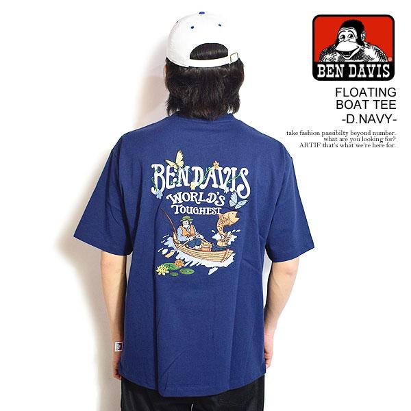 ベンデイビス Tシャツ BEN DAVIS FLOATING BOAT TEE -D.NAVY- メ...