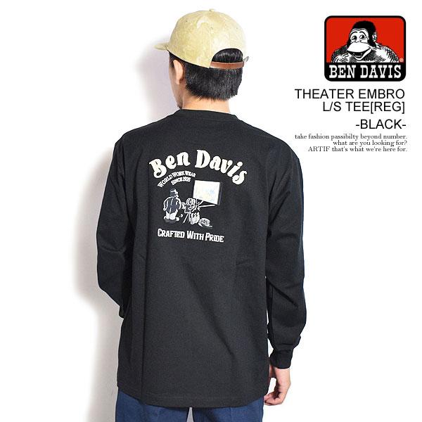 ベンデイビス Tシャツ BEN DAVIS THEATER EMBRO L/S TEE[REG] -...
