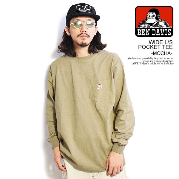 ベンデイビス Tシャツ BEN DAVIS WIDE L/S POCKET TEE -MOCHA- ...