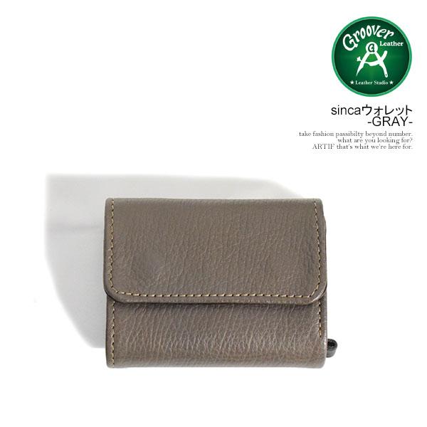 グルーバーレザー 財布 GROOVER LEATHER sincaウォレット -GRAY- メンズ ...