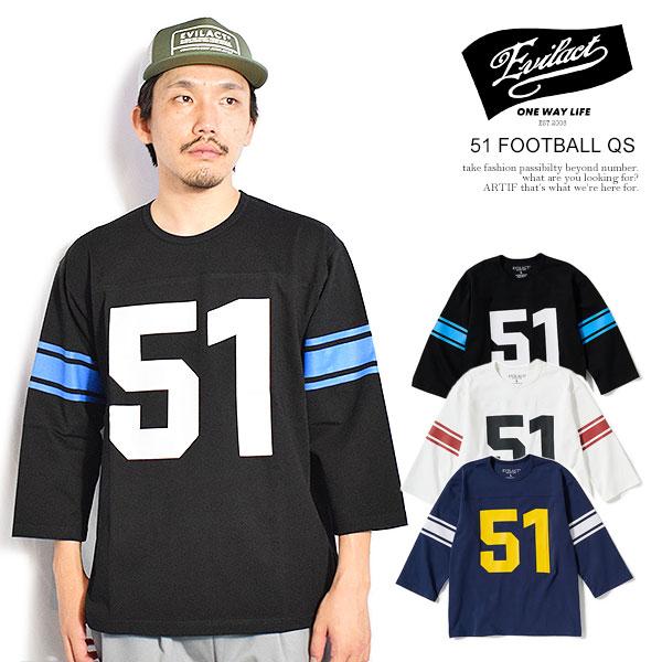 イーブルアクト Tシャツ EVILACT 51 FOOTBALL QS メンズ 7分袖 フットボール...