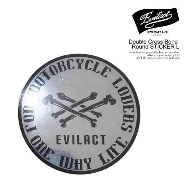 イーブルアクト ステッカー EVILACT Double Cross Bone Round STIC...