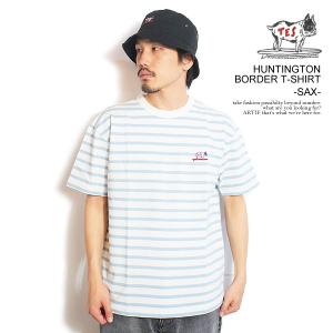 エンドレスサマー Tシャツ The Endless Summer TES HUNTINGTON BORDER T-SHIRT -SAX- メンズ 半袖 TES ボーダーTシャツ 送料無料 ストリート｜artif