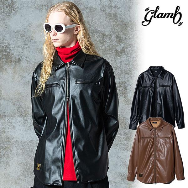 グラム シャツ glamb Synth Leather Shirt 送料無料 シンセレザーシャツ