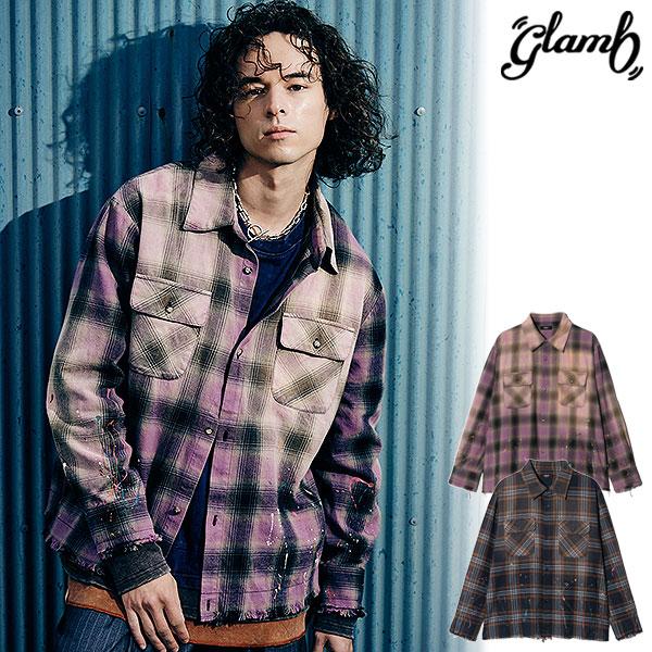 グラム シャツ glamb Paint Splash Check Shirt ペイントスプラッシュ ...
