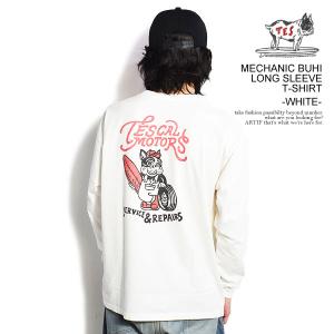 エンドレスサマー Tシャツ The Endless Summer TES MECHANIC BUHI LONG SLEEVE T-SHIRT -WHITE- メンズ 長袖 ロンT ストリート｜artif