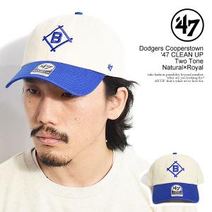 フォーティーセブン キャップ '47 Dodgers Cooperstown '47 CLEAN UP Two Tone Natural×Royal メンズ ローキャップ ドジャース クリーンナップ｜artif