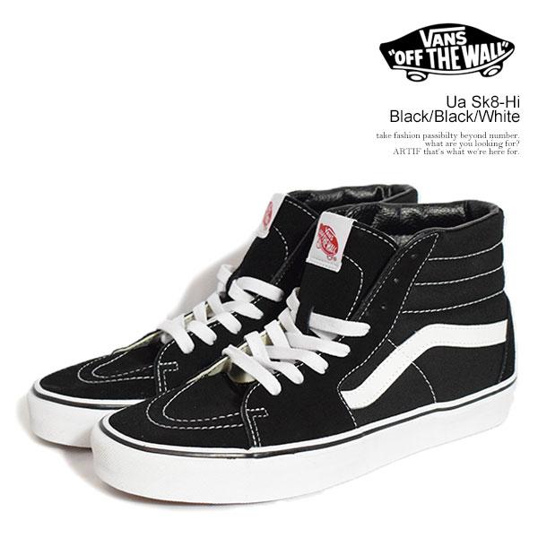 ヴァンズ スニーカー VANS Ua Sk8-Hi Black/Black/White メンズ スケ...
