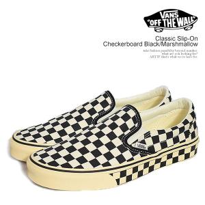ヴァンズ スニーカー VANS Classic Slip-On Checkerboard Black/Marshmallow メンズ シューズ スリッポン バンズ 送料無料 ストリート