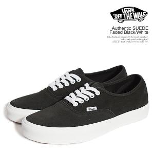 ヴァンズ スニーカー VANS Authentic SUEDE Faded Black/White メンズ バンズ シューズ オーセンティック 送料無料 ストリート