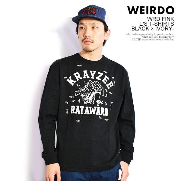 ウィアード Tシャツ WEIRDO WRD FINK - L/S T-SHIRTS -BLACK ×...