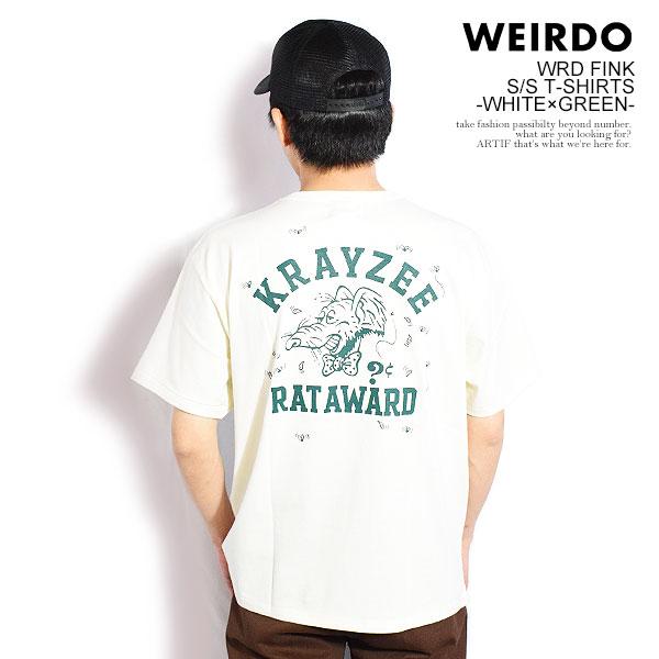 ウィアード Tシャツ WEIRDO WRD FINK - S/S T-SHIRTS -WHITE×G...