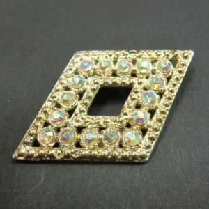 送料無料【アンティークブローチ】　Vintage Big Gold Diamond Brooch P...
