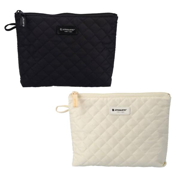 化粧ポーチ 大容量 ループ付き薄マチポーチ・ラージ キルティド・チャーム 4OP-QC972 art...