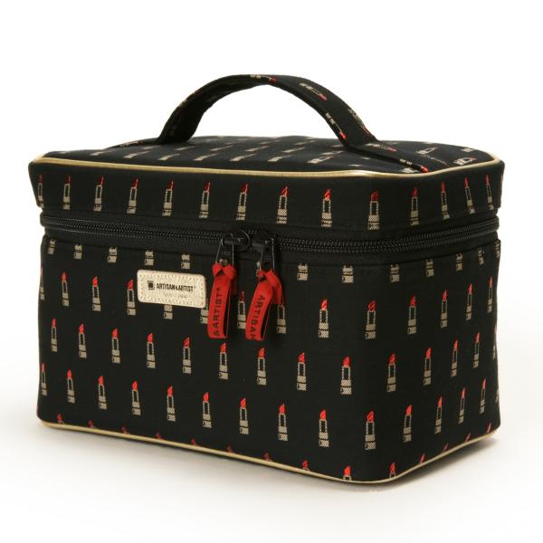 化粧ポーチ 機能的 人気ブランド　おしゃれ　かわいい 直営店限定 リップ柄 小物入れ 黒 ブラック ...