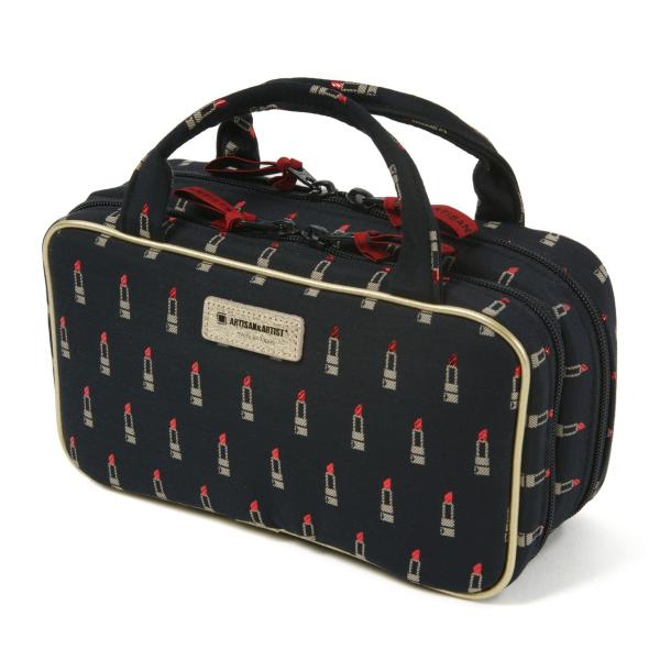 化粧ポーチ 機能的 ビューラーポケット＆アウターポケット付きポーチ ヴァリアント・ルージュ XOP-...