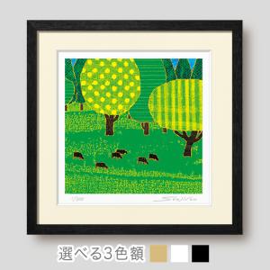 天光黄金富士絵画 版画 玄関 リビング 額入り 花の絵 プレゼント