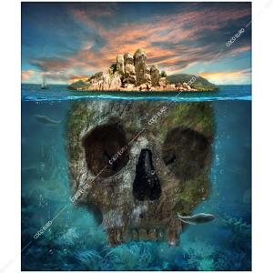 COCOEURO アート作品 Island Scull Size 1200x1400 壁掛け ディスプレイ ココユーロ 大型 高価 高級 スカル