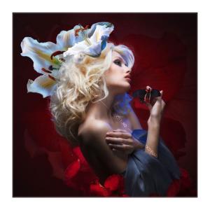 COCOEURO アート作品 Wearing Flowers SIZE W120cm H120cm 絵画 壁掛け 絵 壁 装飾 正方形 リゾート ホテルライク