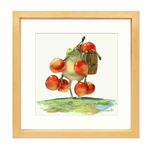 はち公式】 アートフレーム 「ぎんなん拾いの秋」 フレーム付き 額入り