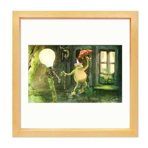 絵画 オイル ペイント アート「カエルの星（Mサイズ）」 インテリア