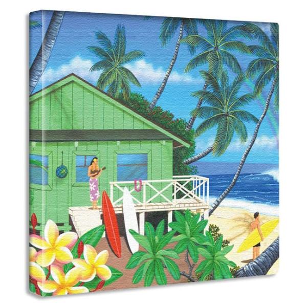 アートパネル イラストタッチ 波の絵 海の絵 ビーチの絵 バカンス気分のおしゃれな壁面装飾 ハワイ ...