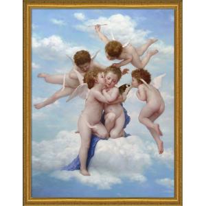 絵画 天使「Angels」油絵 直筆 人物画 特別な空間の演出。ラウンジ