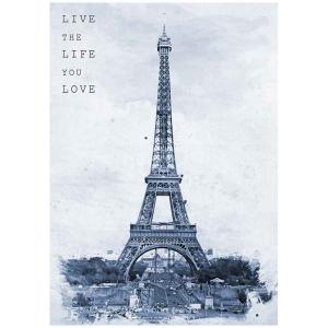 アートポスター エッフェル塔 ブルー Eiffeltower A3 ポスター アートプリント北欧 シンプル 白黒 インテリア｜artjp