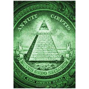 アートポスター A4 ピラミッド NewWorldOrder 都市伝説 ドル札 目玉 古代 宗教 天文 神秘的 運気 絵 画 アメリカの商品画像