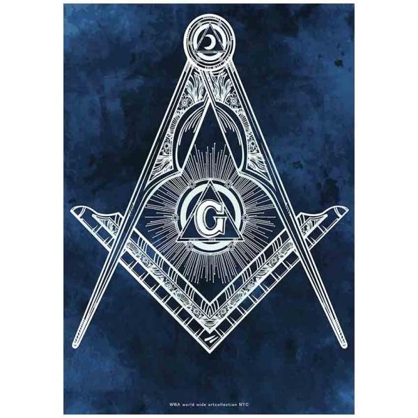 ポスター A4 メイソン エンブレム コンパス Masonic Compass Gマーク