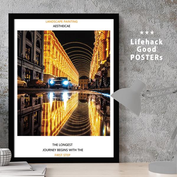 LIFEHACKポスター 建築 建物 選べるサイズ A4 ポスター A3 フレーム アートプリント