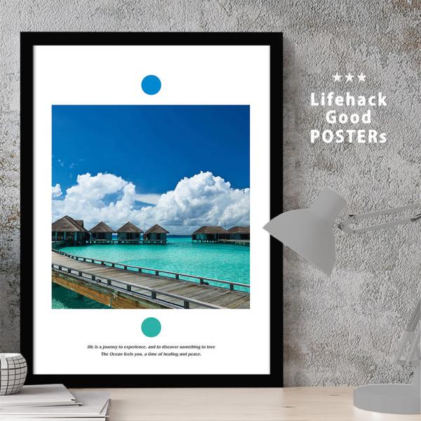 LH ポスター 海 選べるサイズ A4ポスター A3ポスター フレーム 海岸 青 海景 SEA アク...