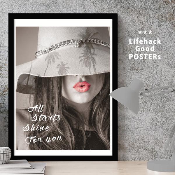 LIFEHACKポスター 女性 選べるサイズ A4 ポスター A3 フレーム アートプリント