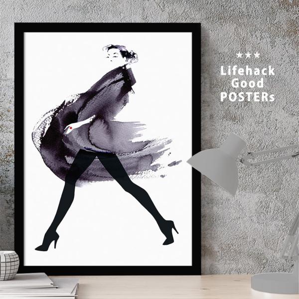 LIFEHACKポスター 女性 選べるサイズ A4 ポスター A3 フレーム アートプリント