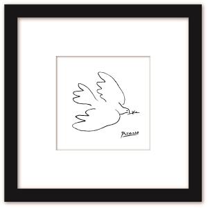 Masuo 鳥の絵画 黒フレーム 約30cm