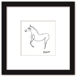ピカソ 額入り アート The hose 馬の絵 モノクロ シンプルモダン