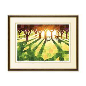 絵画 インテリア 風水 風景 玄関 和室 額入り 抽象 40角 壁掛け 版画