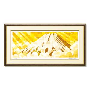作家 彫金パネル 「陶板額 赤富士」 画家池田満寿夫 : 日本ものこと