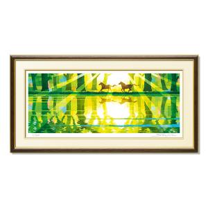 絵画 インテリア 風水 風景 玄関 和室 額入り 抽象 40角 壁掛け 版画