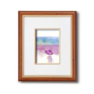 いわさきちひろ 「青いつば広帽子を持つ少女」 リトグラフ 真作