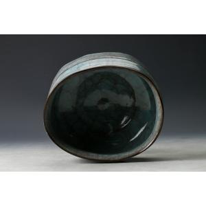 岸本謙仁 青瓷胴紐茶碗 共箱 共布 栞 茶道具...の詳細画像3