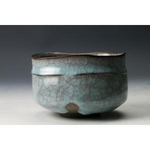 岸本謙仁 青瓷胴紐茶碗 共箱 共布 栞 茶道具...の詳細画像2