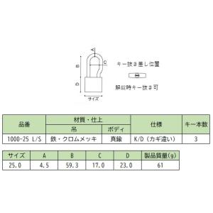 ALPHA アルファ南京錠 1000-25 L...の詳細画像1